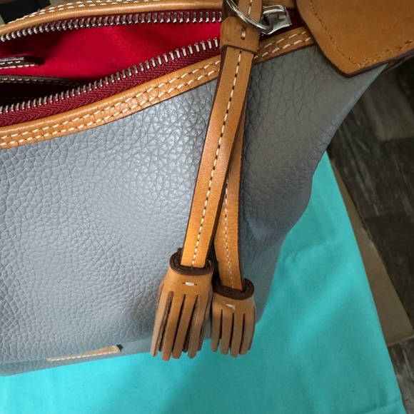 Dooney & Bourke Gray Leather Hobo Bag - Picture 10 of 14